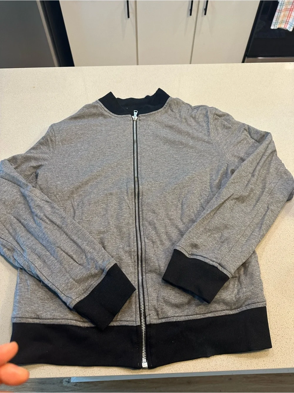 Banana Republic Black Jacket with Gray Lining - Lightweight Zip
